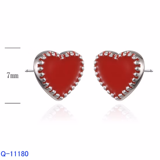 Pendientes del corazón del perno prisionero del aro de la plata esterlina 925 de la joyería de la nueva moda del diseño