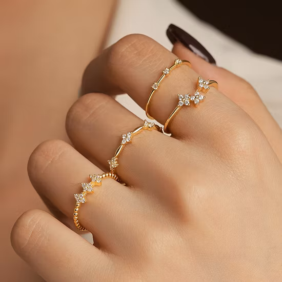 Anillo de lujo de joyería de plata de moda para mujer en joyería de plata de ley 925